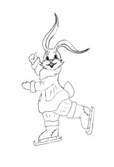 Image showing drawing of the rabbit on skates