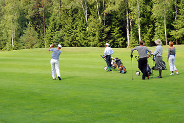 Image showing Group of Golfers at Country Club