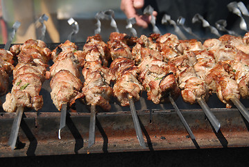 Image showing Shashlik (shaslik) - traditional russian barbecue