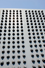 Image showing Modern wall with screws, nuts and bolts background