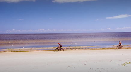Image showing Cycling near the sea 