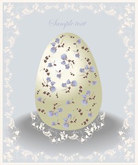 Image showing Easter card.  Illustration of Easter eggs. Illustration lace. 