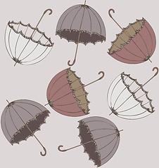 Image showing Illustration of vintage umbrella. Seamless background fashionable modern wallpaper or textile.