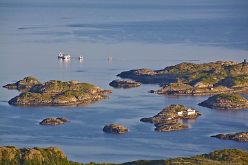 Image showing Fishing industry on tiny islands