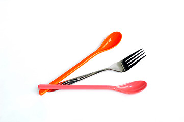 Image showing Spoons and fork