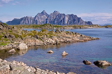 Image showing Rocky scenery on Lofoten