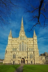 Image showing Salisbury Cathedral - front facade