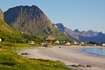 Image showing Sandy beach on Lofoten