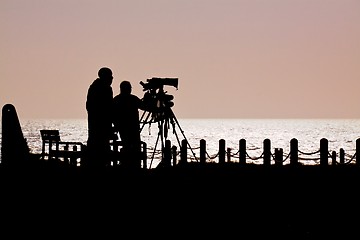 Image showing Silhoutte of photographers