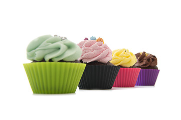 Image showing Cupcakes in line