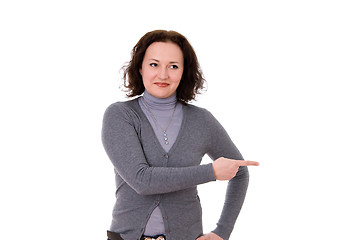 Image showing woman in the gray cardigan