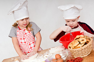 Image showing two children cooks