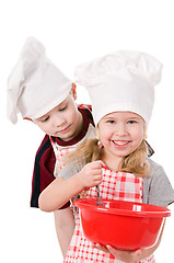 Image showing two children cooks