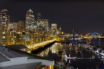 Image showing Seattle Downtown Skyline Waterfront Marina