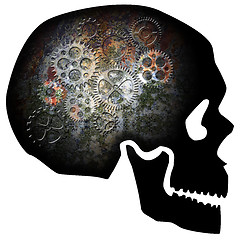 Image showing Skull with Rusty Gears Illustration