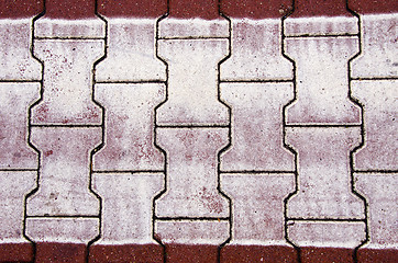 Image showing background of street brick road pedestrian cross 