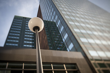 Image showing Lamp post in front office buiding