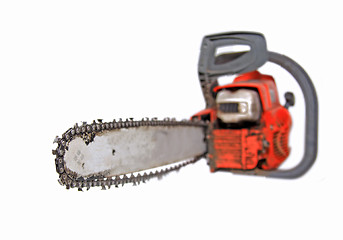 Image showing aging saw on white background