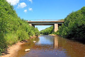 Image showing old car bridge through small river