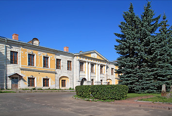 Image showing town park near old-time building