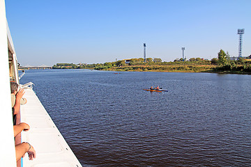 Image showing view with board of the motor ship