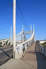 Image showing town bridge through small river