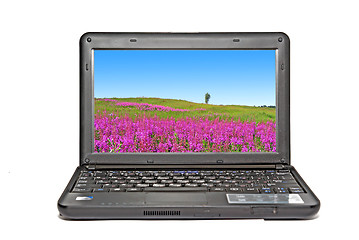 Image showing modern netbook on white background