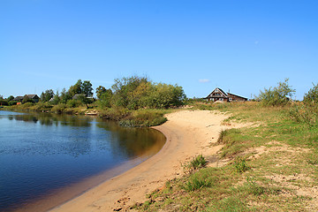 Image showing old house on coast river