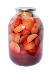 Image showing canned apple on white background