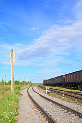 Image showing train on small railway station 