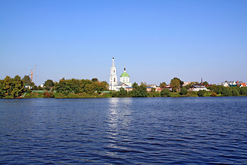 Image showing christian orthodox church on coast river