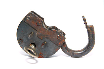 Image showing old lock on white background