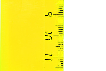 Image showing aging yellow straightedge on white background