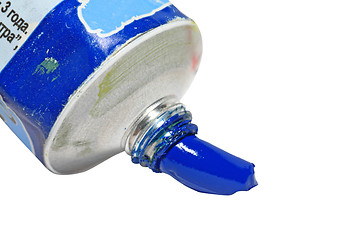 Image showing blue oil paint on white background