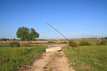 Image showing old barrier on rural road