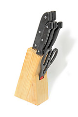 Image showing set of the knifes on white background