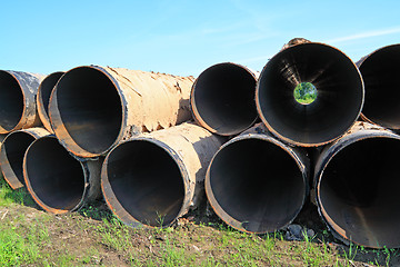 Image showing old gas pipes on herb