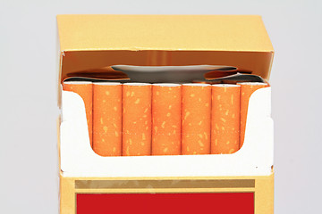 Image showing cigarettes pack on gray background