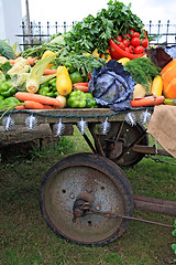 Image showing set vegetables on rural market