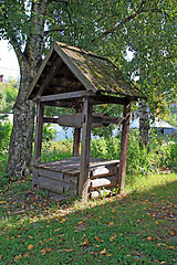 Image showing old rural pit near tree