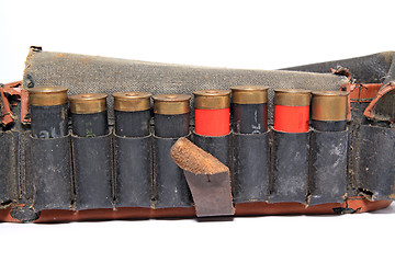 Image showing old cartridge belt on white background