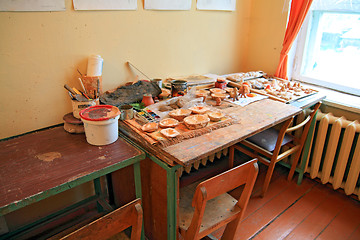 Image showing artist studio near light window