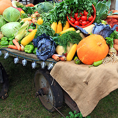 Image showing set vegetables on rural market