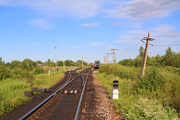 Image showing train on small railway station 