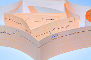 Image showing cardiogram on blue background