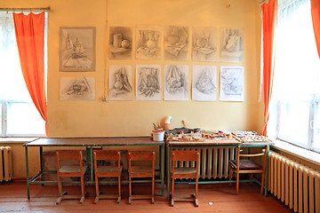 Image showing artist studio near light window