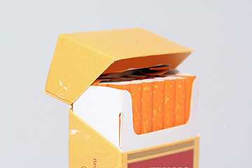 Image showing cigarettes pack on gray background