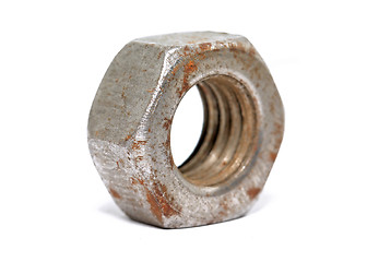 Image showing aging nut on white background