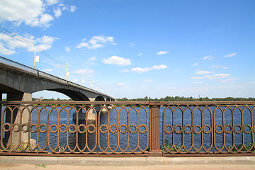 Image showing car bridge through river