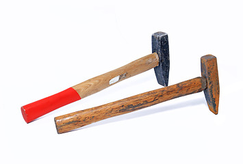 Image showing two old gavels on white background